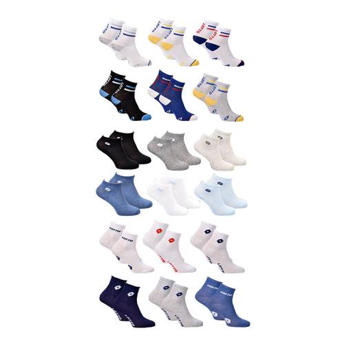 Chaussettes Enfant Lotto Socquettes Coton Majoritaire Confort Et Qualité Pack De 12 Paires Boys Quarter Surprise