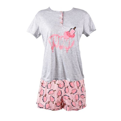 Pyjama Court Fille Sara Homewear 533 Gris