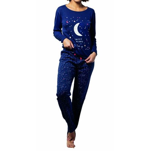 Pyjama Coton Melissa Brown Disco Reversible Marine