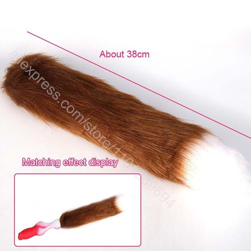 Godemiché En Silicone Avec Queue De Renard De 35/65/95cm,Plug Anal Long,Jeux Sexuels Pour - Artificial Tail Br-Dog Dildos 3.3cm