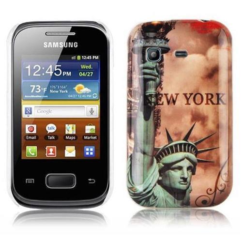 Cadorabo Housse Compatible Avec Samsung Galaxy Pocket Avec Impression New York - Statue De La Liberté - Hard Case Étui De Protection Au Design Tendance