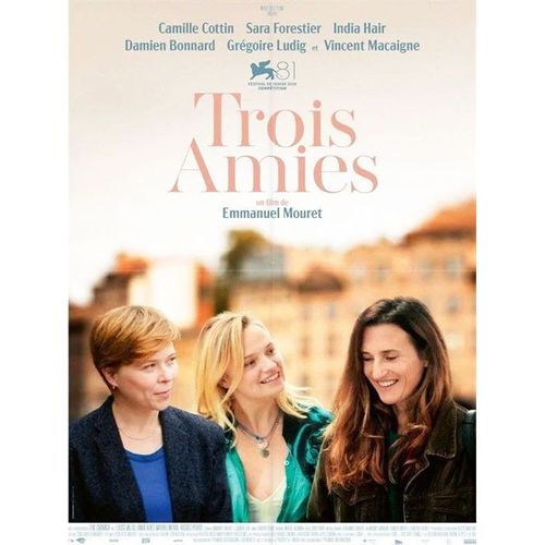 Trois Amies / 3 - Véritable Affiche De Cinéma Pliée - Format 40x60 Cm - De Emmanuel Mouret Avec India Hair, Camille Cottin, Sara Forestier, Damien Bonnard, Grégoire Ludig - 2024