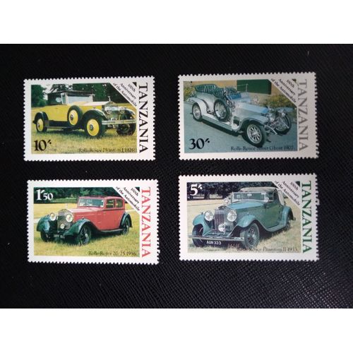 Timbre Tanzanie Yt 267 A 270 Série : 100 Ans De L'automobile 1986 ( 080109 )