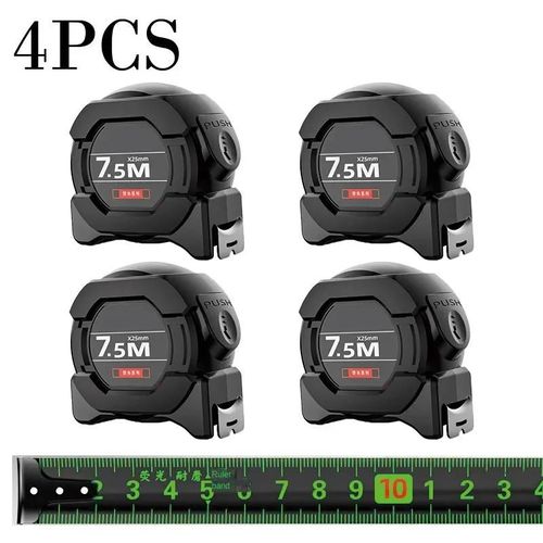 Outil de mesure de ruban en acier autobloquant,laser de haute précision,boîte de code à jet d'encre,règle - 7.5M-25MM-4PCS-E