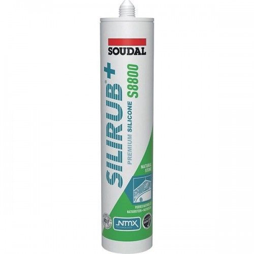 Mastic silicone sanitaire monocomposant - 300 ml - Silirub+ S8800 - gris manhattan SOUDAL