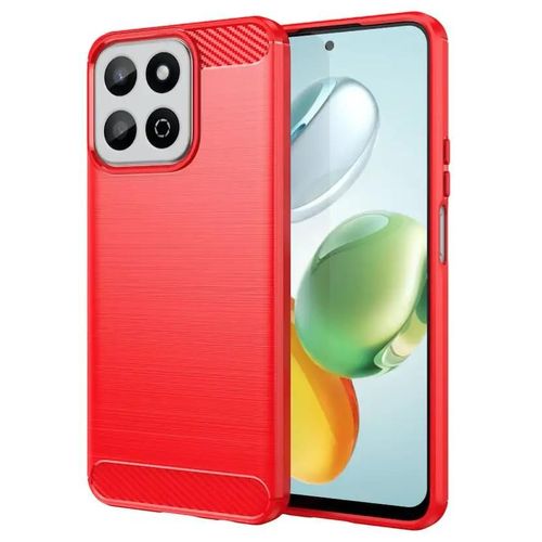 Coque Pour Honor 200 Smart / Honor X7c - Housse Etui Silicone Gel Carbone + Verre Trempe - Rouge