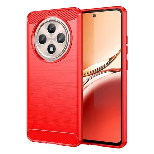 Coque Pour Oppo Reno 12 F Et Reno 12 Fs 5g - Housse Etui Silicone Gel Carbone + Film Ecran - Rouge