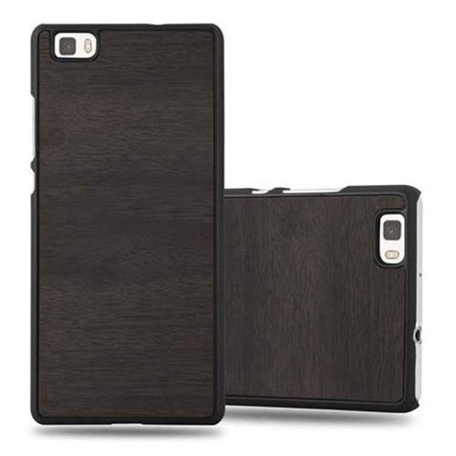 Cadorabo Housse Compatible Avec Huawei P8 Lite 2015 En Woody Noir - Hard Case Étui De Protection En Bois Contre Les Rayures Et Les Chocs