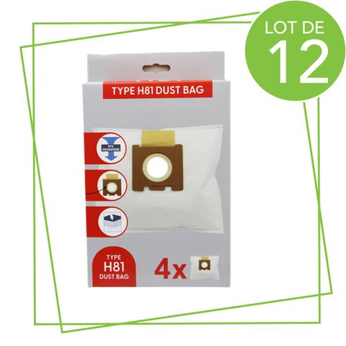 Lot de 12 boîtes de 4 sacs microfibre H81 Aspirateur (35601865 HOOVER)