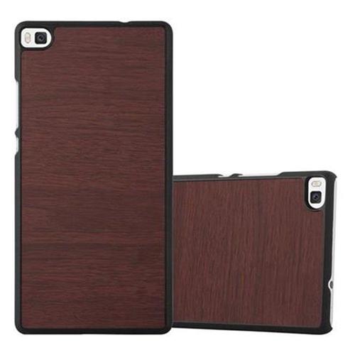 Cadorabo Housse Compatible Avec Huawei P8 En Woody Café - Hard Case Étui De Protection En Bois Contre Les Rayures Et Les Chocs