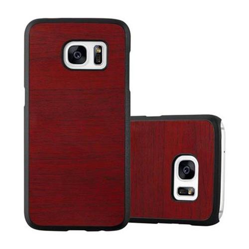 Cadorabo Housse Compatible Avec Samsung Galaxy S7 En Woody Rouge - Hard Case Étui De Protection En Bois Contre Les Rayures Et Les Chocs