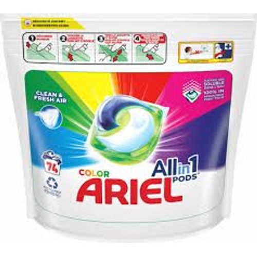 LESSIVE PODS ARIEL, 3 EN 1 COULEUR, MÉGA PACK 74 DOSES