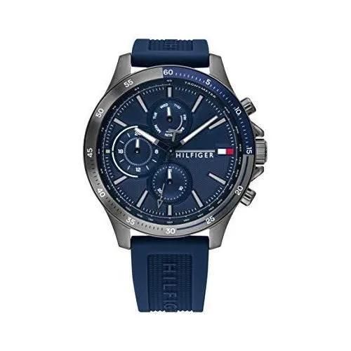 Tommy Hilfiger Mens Multi Cadrans Quartz Montre Avec Bracelet En Silicone 1791721