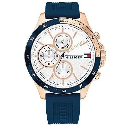 Tommy Hilfiger Mens Multi Cadrans Quartz Montre Avec Bracelet En Silicone 1791778