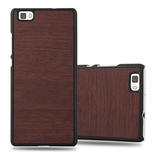 Cadorabo Housse Compatible Avec Huawei P8 Lite 2015 En Woody Café - Hard Case Étui De Protection En Bois Contre Les Rayures Et Les Chocs