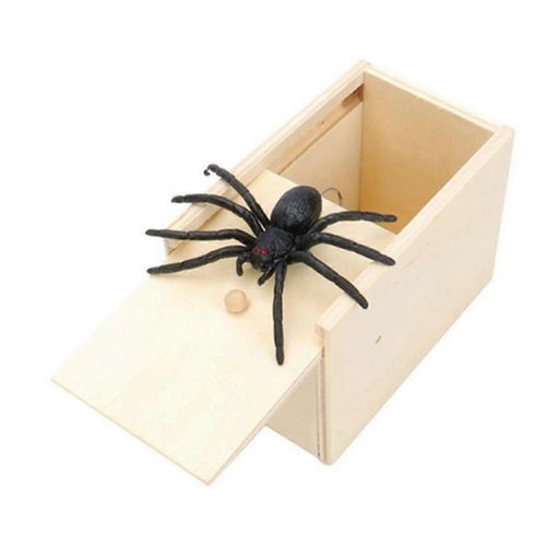 Trick Spider Drôle Boîte d¿épouvante Boîte cachée en bois Farce Boîte d¿épouvante en bois