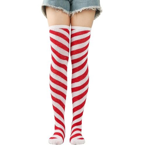 Nouvelles Chaussettes De Noël Chaussettes Rouges Jusqu'aux Genoux Bas Jaune Vert Pour Femmes Bas Violets D'halloween