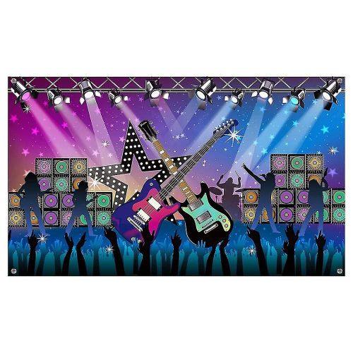 Karaoké Party Décorations Fournitures, Tissu Rock Star Vacation Party Backdrop Bannière pour la fête