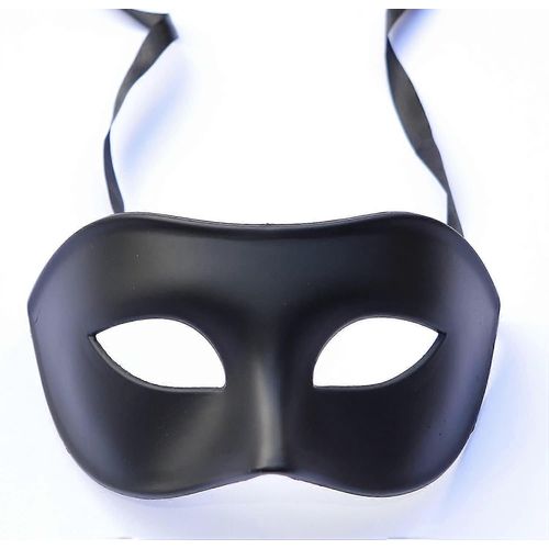 2 * Masque Pour Hommes Noir Mat Classic Style Masque Vénitien, Mascarade, Burlesque Ball Party (Noir Taille Unique)