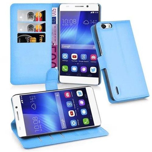 Cadorabo Housse Compatible Avec Honor 6 Plus En Pastel Bleu - Étui De Protection Avec Fermeture Magnétique, Fonction De Support Et Compartiment Pour Carte