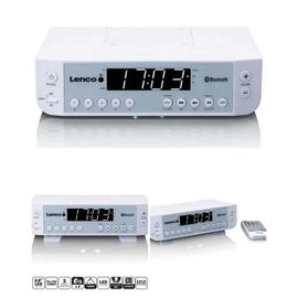 Radio FM Bluetooth Eclairage LED et minuterie Blanc sous Meuble Radio de cuisine ECRAN LED BLANC