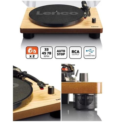 Platine DISQUE Vinyle bois Vintage USB 33 45 78 Tours Stéréo RCA lecteur/enregistreur USB