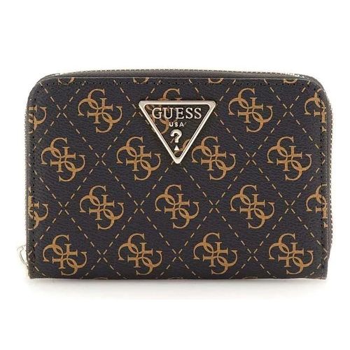 GUESS Porte-monnaie brun foncé brun clair pour femme - Laurel SLG Medium Zip Around Wallet Brown Logo 288229
