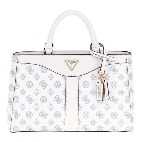 GUESS Sac à main blanc gris clair pour femme - Dorys Luxury Satchel White Logo 293231