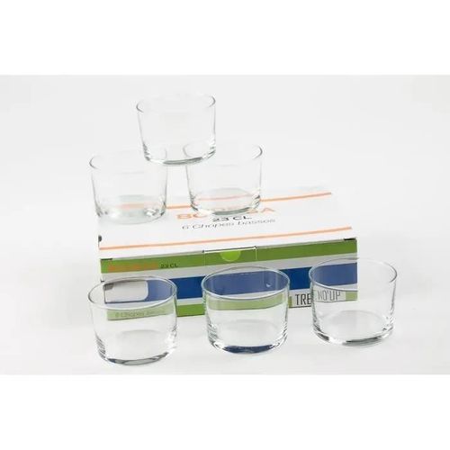 Lot De 6 Verres Bodega Transparent 23 Cl - Blanc - Verres Plats - Lave-Vaisselle Compatible - 6 Pièces