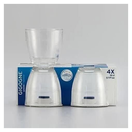 Verres Gigogne - Duralex - Lot De 4 - Forme Basse - 16 Cl - Verre