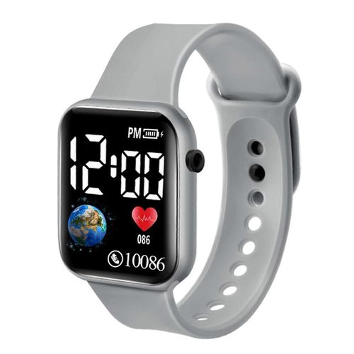 Montre Électronique Numérique À Led Le Globe Grand Cadran Carré Montres À Écran Led Pour Les Enfants Étudiants