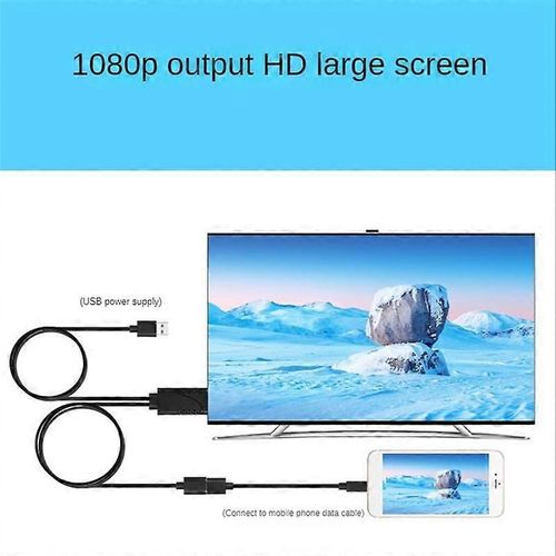 2 en 1 USB Femelle vers -Compatible Mâle HDTV Adaptateur Câble 1080P Numérique AV HD TV Projecteur Écrans