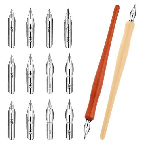 10 Pcs Dip Pen Set Plume Stylo Porte Bande Dessinée Stylo Plume Set Plume Encre Plume Calligraphie Plumes Dessin En Bois