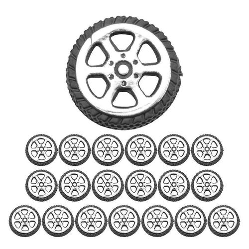 Rouleau En Plastique 2mm Dia Arbre Voiture Camion Modèle Jouets Roue 20mmx6mm 20pcs