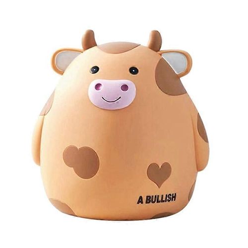 Mignon Dessin Animé Vache Tirelire Tirelire Boîte d¿épargne Enfants Cadeaux Pièces Boîte Décoration Décor-Jaune