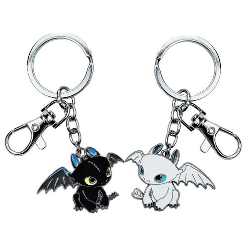 2pcs Couple Métal Porte-Clés Dragon Forme Édenté Porte-Clés Sans Sac Cintre Cintre Cadeau Amant Enfant