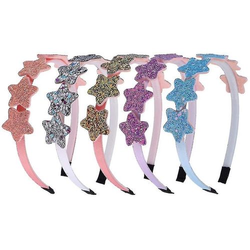 5 Pcs Paillettes Bandeaux, Paillettes Colorées Stars Plastic Girls Headbands Sparkly Hair Hoop Bands Pour Filles Enfants Adolescents Porter Quotidiennement Cadeau Party Décor
