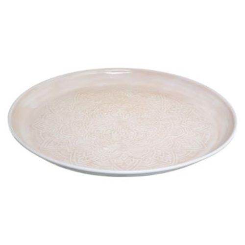 Plateau De Présentation Rond "Récif" 41cm Gris