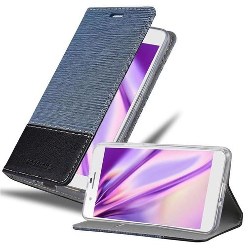 Cadorabo Housse Compatible Avec Honor 6 Plus En Bleu Noir - Étui De Protection Avec Fermeture Magnétique, Fonction De Support Et Compartiment Pour Carte