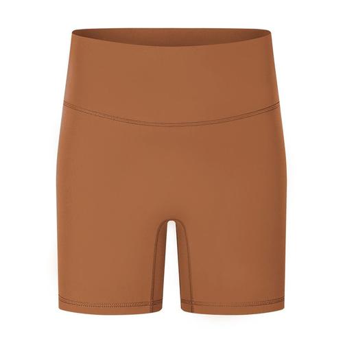 Pantalon De Yoga Short Pour Femme Sensation Nu Sans Embarrissement Ligne Taille Sportive Été Fitness Vêtements De Yoga Couleur Orange Sombre Taille 4