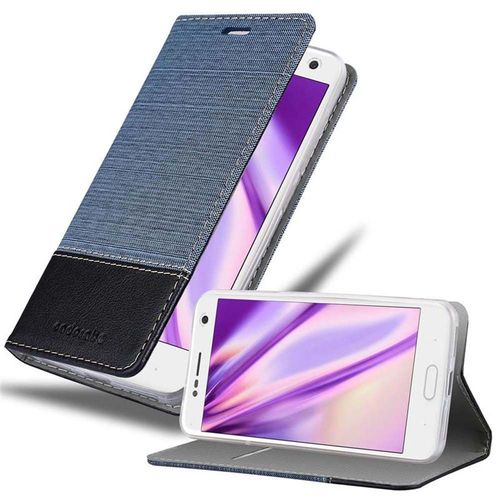 Cadorabo Housse Compatible Avec Zte Blade V8 En Bleu Noir - Étui De Protection Avec Fermeture Magnétique, Fonction De Support Et Compartiment Pour Carte