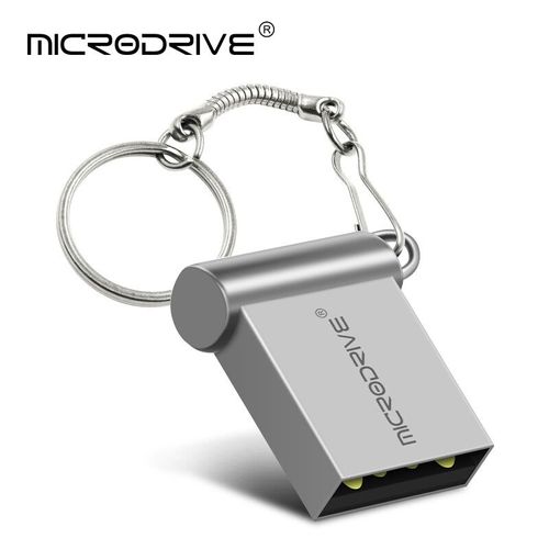 Mini clé USB 2.0 en métal,4 Go,8 Go,16 Go,32 Go,64 Go,128 Go,clé USB,clé USB,disque U,mémoire flash- Argent-128 Go