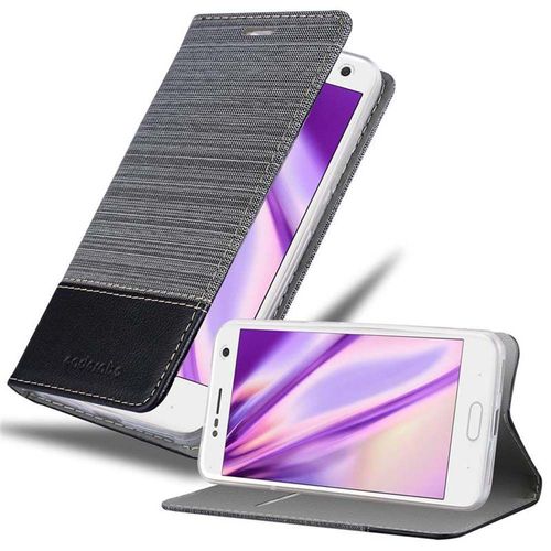 Cadorabo Housse Compatible Avec Zte Blade V8 En Gris Noir - Étui De Protection Avec Fermeture Magnétique, Fonction De Support Et Compartiment Pour Carte