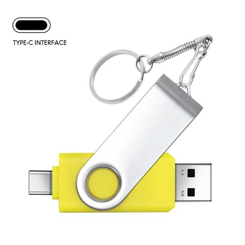 Clé usb OTG en métal 2 en 1,support à mémoire de 4GB 8GB 16GB 32GB 64GB,Micro lecteur flash de Type C- Yellow Type-C-64 GO