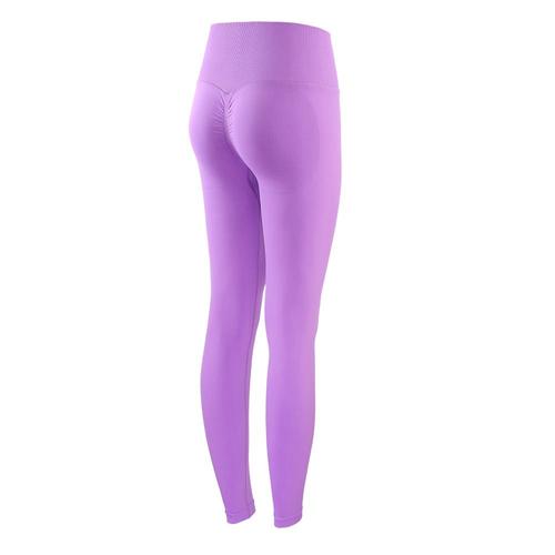 Pantalon De Yoga À Taille Haute Pour Femmes Nouveau Modèle Sensation De Nudité Avec Fesses Ascenseur Leggings Sportifs Longs Sans Couture Couleur Lavande