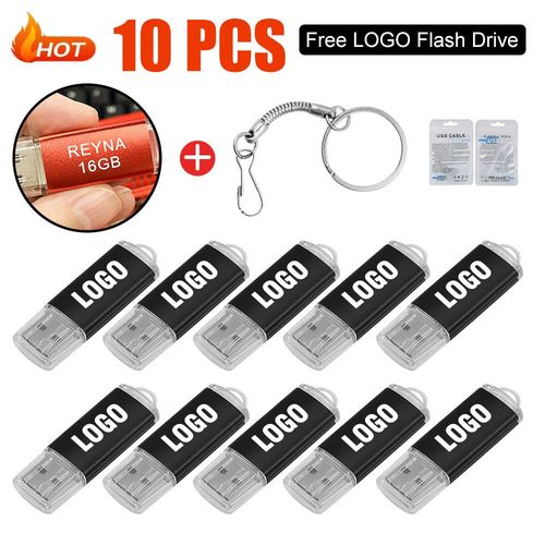 Clé USB 2.0,16 Go,32 Go,64 Go,128 Go,1 Go,2 Go,4 Go,8 Go,10 pièces/lot- -Black USB 2.0-256Mx10pcs-B