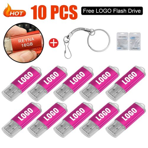 Clé USB 2.0,16 Go,32 Go,64 Go,128 Go,1 Go,2 Go,4 Go,8 Go,10 pièces/lot- -Pink USB 2.0-1GBx10pcs-A
