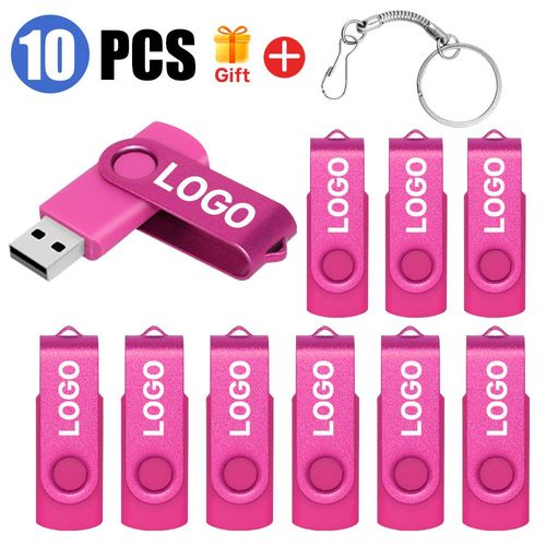 Clé USB 2.0,16 Go,32 Go,64 Go,128 Go,1 Go,2 Go,4 Go,8 Go,10 pièces/lot- -Pink USB 2.0-64GBx10pcs-A