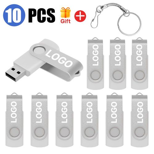 Clé USB 2.0,16 Go,32 Go,64 Go,128 Go,1 Go,2 Go,4 Go,8 Go,10 pièces/lot- -Silver USB 2.0-256Mx10pcs