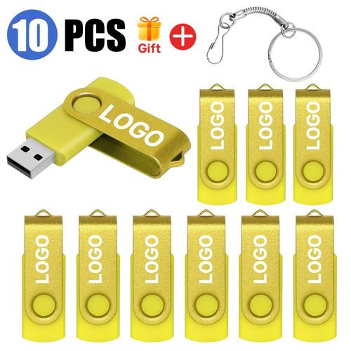 Clé USB 2.0,16 Go,32 Go,64 Go,128 Go,1 Go,2 Go,4 Go,8 Go,10 pièces/lot- -Yellow USB 2.0-1GBx10pcs-B